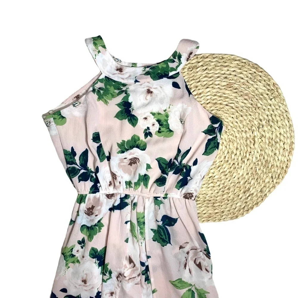 Francesca’s Trixxi Blush Floral Maxi Romper Size Small - Picture 12 of 15